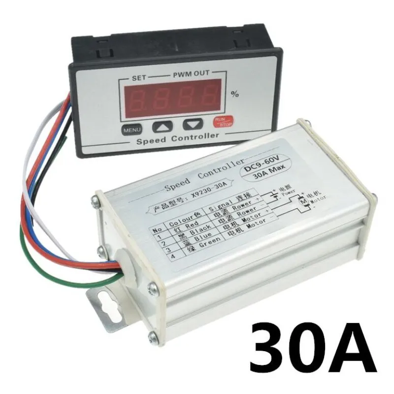 

multi-function 30A DC 6V~60V 12V 24V 48V PWM Motor Speed Controller Slow start/stop revolving speed Time Adjustable