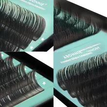Abonnie Новые матовые плоские накладные ресницы индивидуальная норка 0,15 0,20 мягче эллипса плоские ресницы сплит-кончики осветители объем