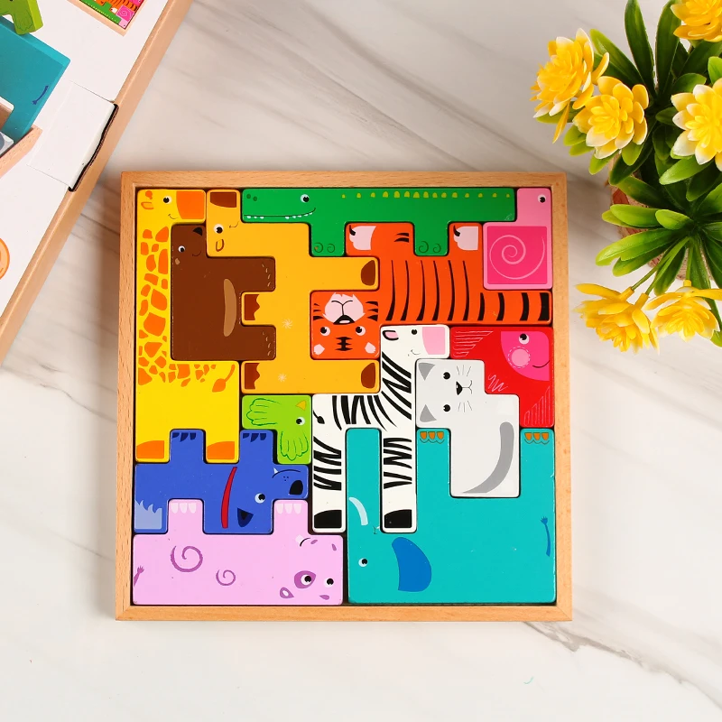 

Free shipping Puzzle Triangle Diamond Puzzle Jigsaw Puzzle Color Qiaoban Children's educational toys gift P150