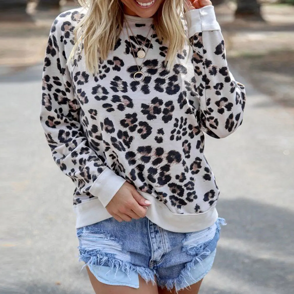 Pickyourlook женская блузка с длинным рукавом осенние леопардовые Модные женские топы