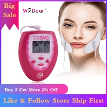 Электрический V-Face Tens мышечный Стимулятор EMS массажер для похудения лица импульсный массажер для лица тренажер для челюсти с электродной подушечкой уход за кожей