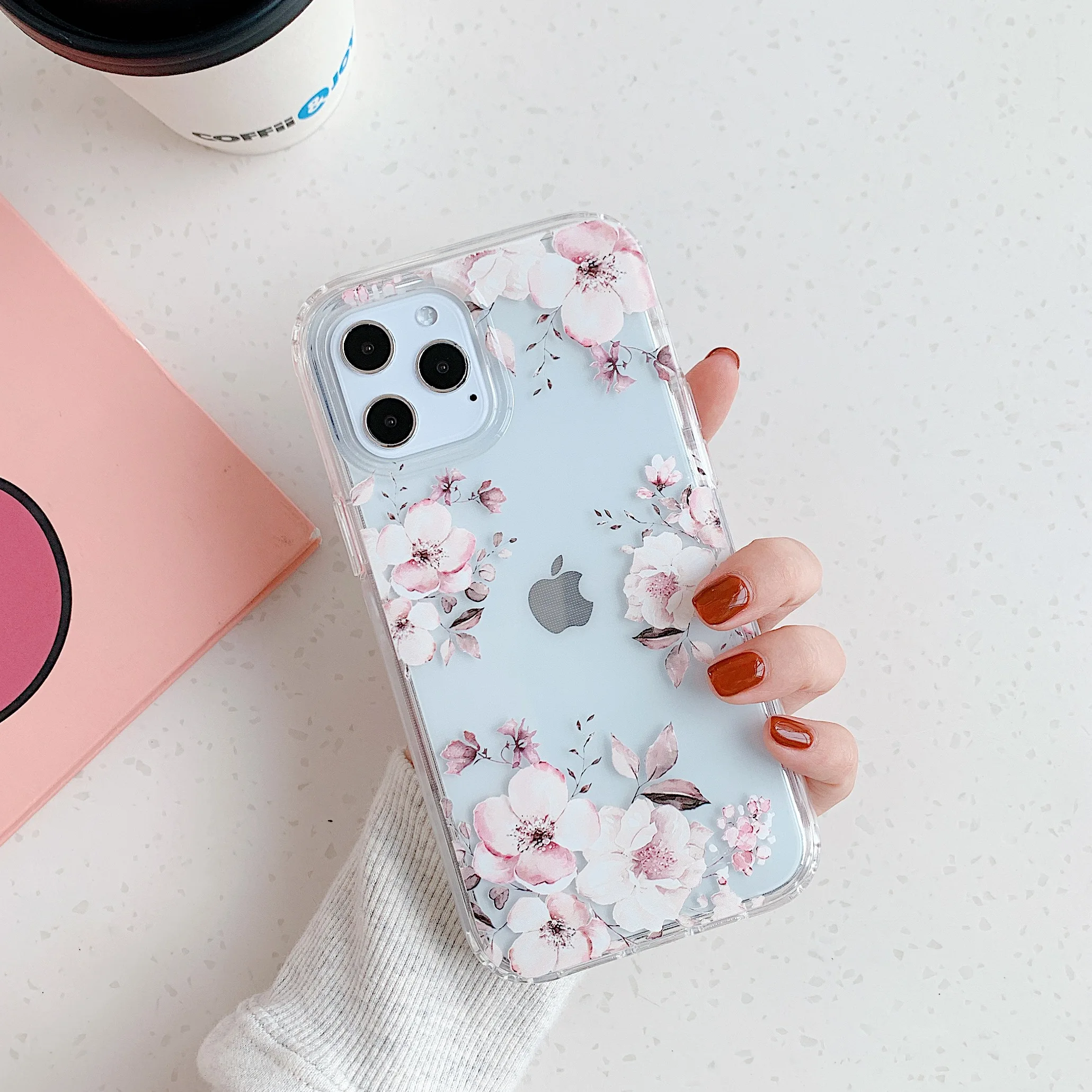 For iPhone 13 11 12 Pro Case Vintage Flowers Phone Cases For iPhone 12Mini 11 Pro Max 8 7 Plus X XS Max XR Soft Back Cover Coque