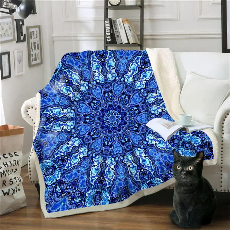 Одеяла 3D Круг Pattern Хлопок Бархатные квадратное одеяло утолщение одеяло с капюшоном 150 см X 200 см Покрывало Одеяло