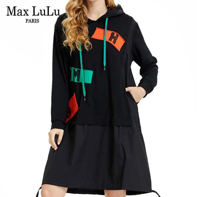 Max LuLu 2020 модные стильные женские осенние платья Vestidos элегантные с капюшоном