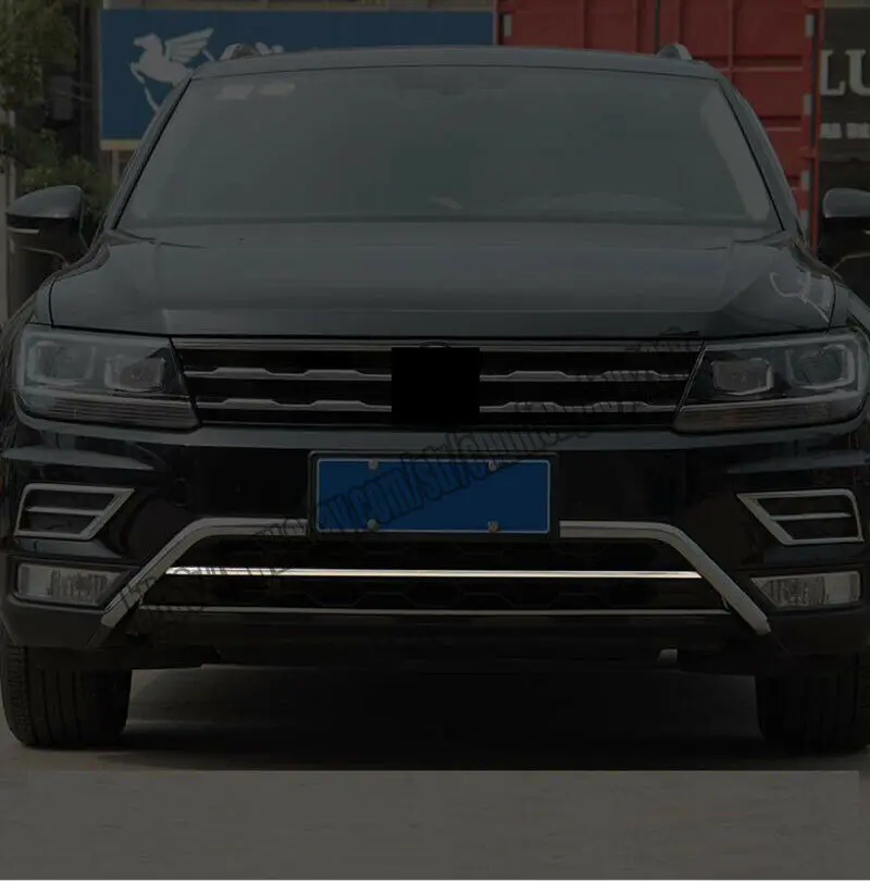 Модификация автомобиля, автомобильные аксессуары, 2 шт, нержавеющая Решетка переднего бампера, Накладка для VW Tiguan