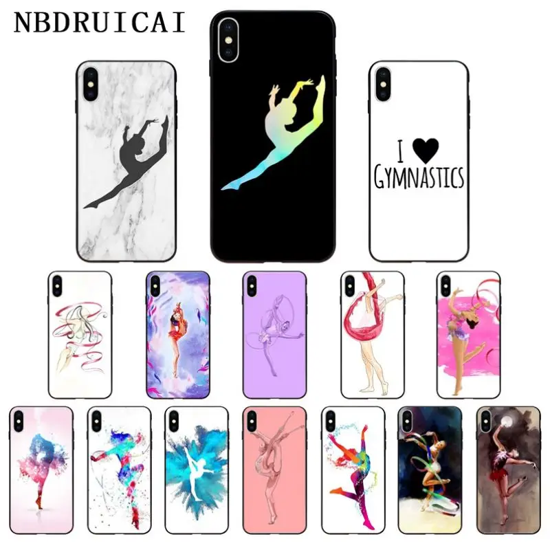 NBDRUICAI гимнастический силуэт ТПУ мягкий силиконовый чехол для телефона iPhone 11 pro XS