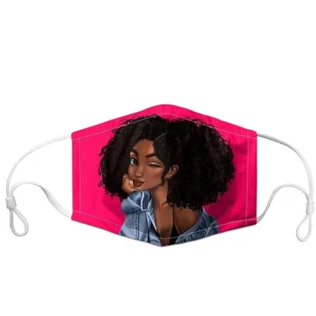 

Sexy Pink Girl Print Face Cover Protective Dust mascaras Washable Reusable Mouth Cover Fashion Fabric Masque Toiletry Kits