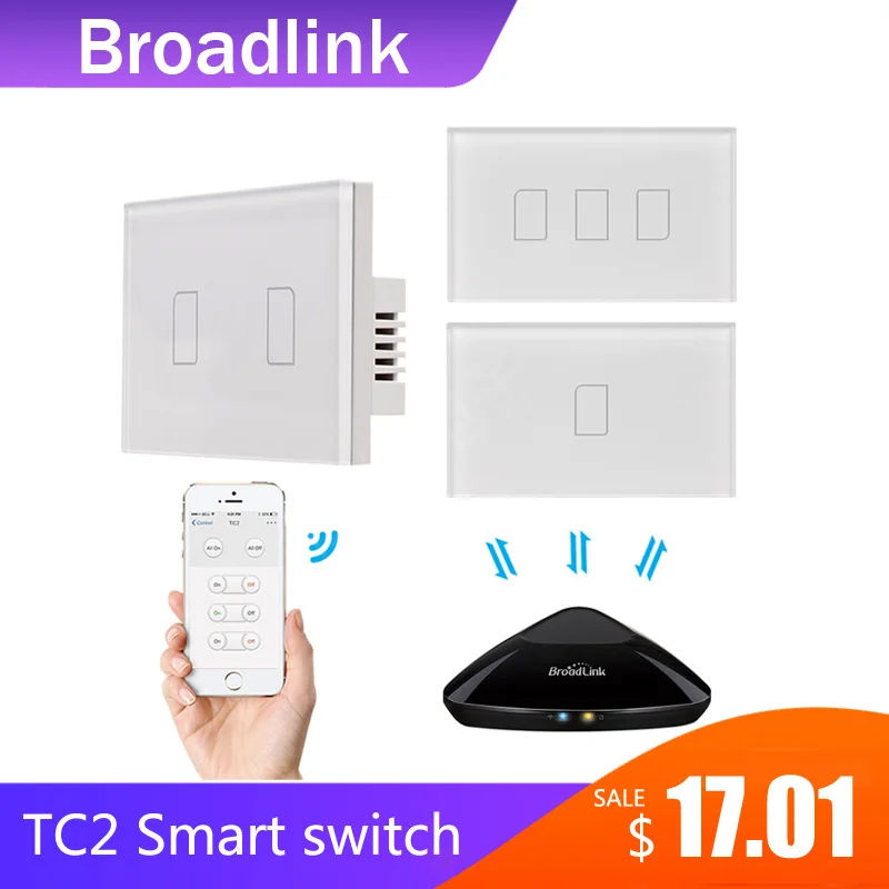 Broadlink TC2 1/2/3 433 МГц соединение настенный сенсорный выключатель Панель светильник