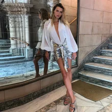 Модная юбка с рюшами, расшитая блестками, золотистая, серебристая, черная, летняя, сексуальная, облегающая, однотонная, вечерние, Клубные, мини-юбки для женщин