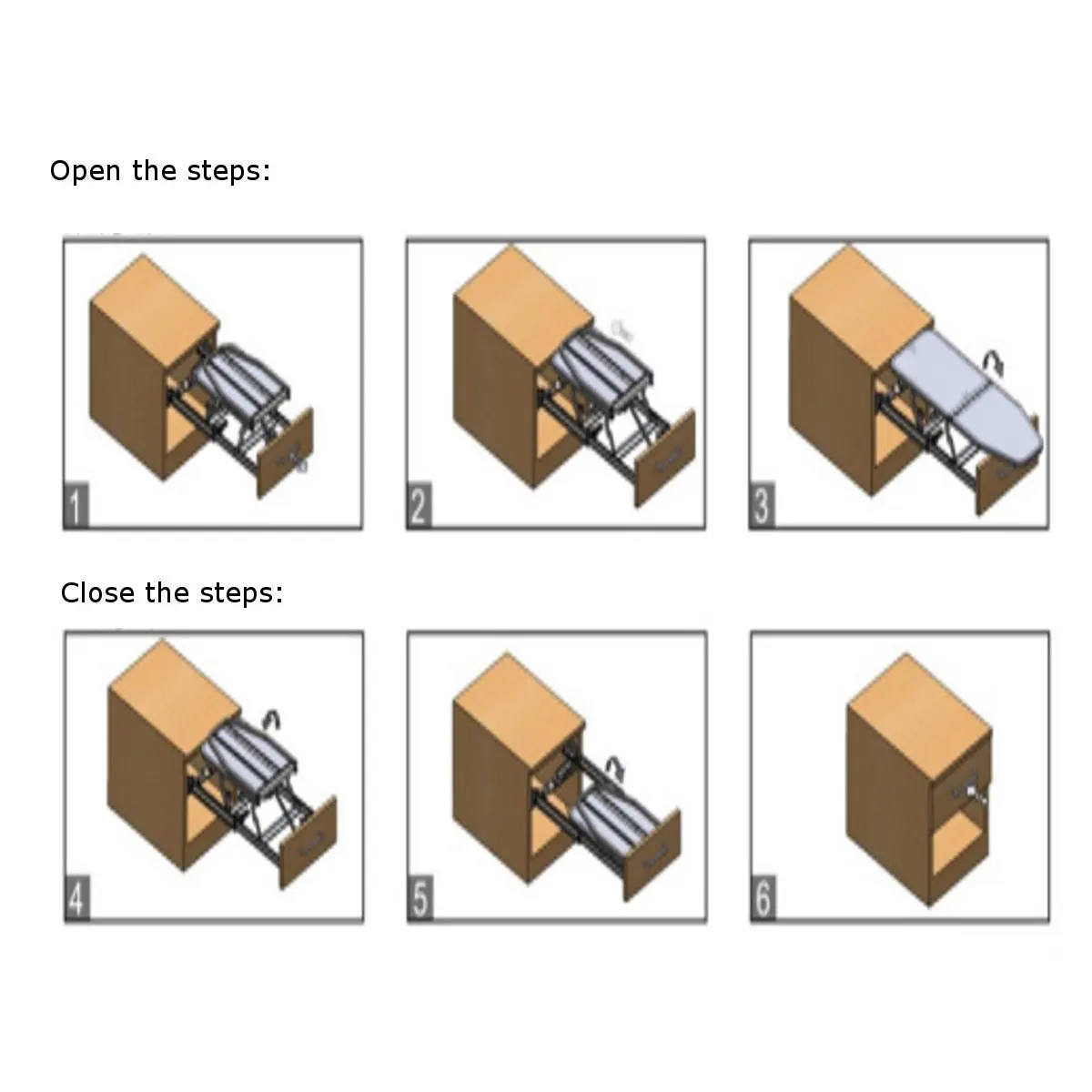 Деревянная гладильная доска Складная гладильная доска термостойкая Экономия пространства Carbinet выдвижной ящик с крышкой для гладильной доски