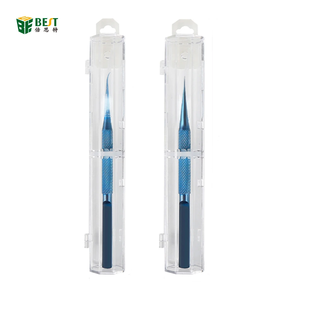 초정밀 티타늄 합금 플라이 라인 지문 핀셋 집게, 아이폰 칩 구리 와이어 수리 클립 점퍼 라인, 0.02mm