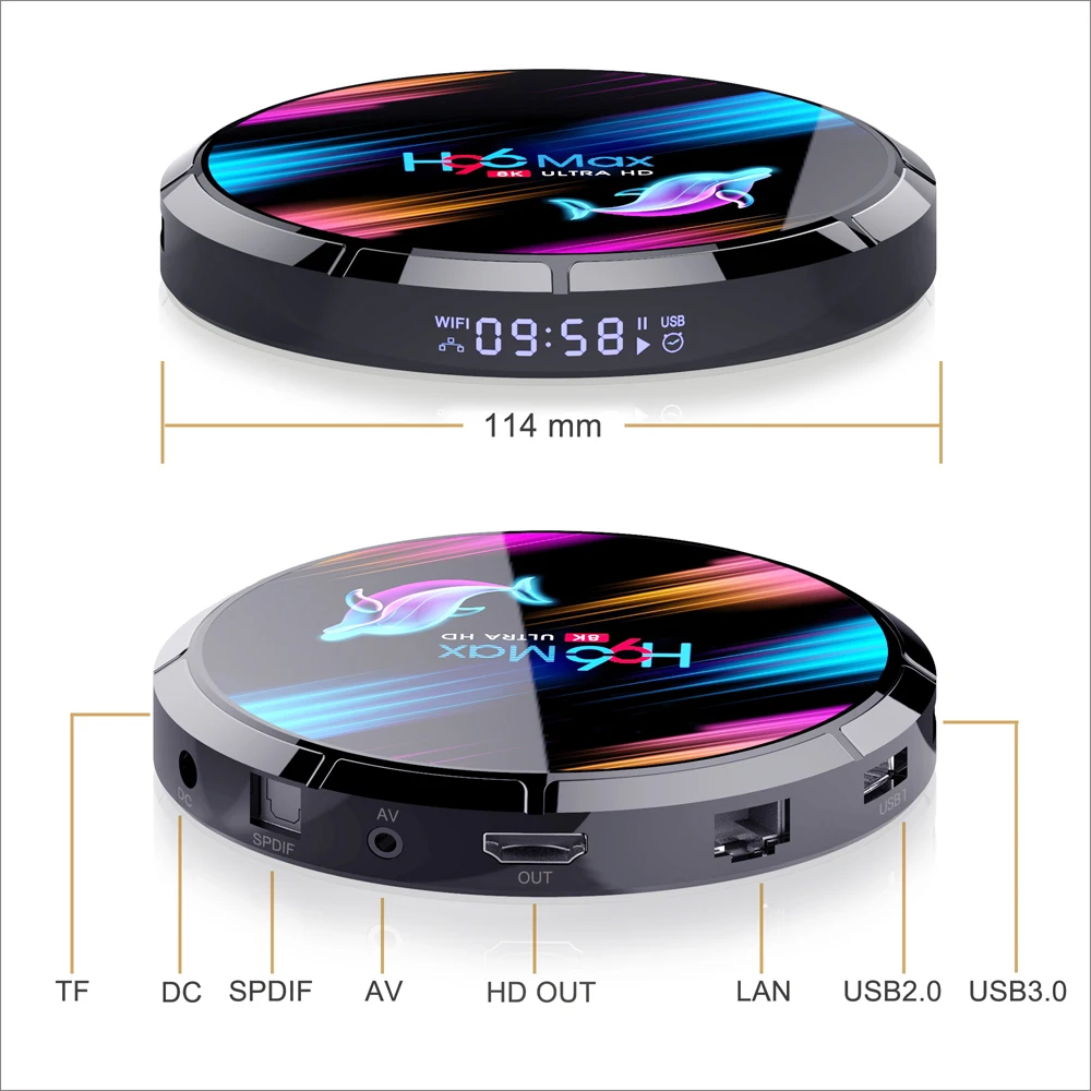 H96 MAX X3 Android 9.0 Smart TV Box 4GB 128GB Amlogic S905X3 2.4G/5G Wifi BT4.0 1000M 8K Media Google Play Andorid Box PK H96MAX