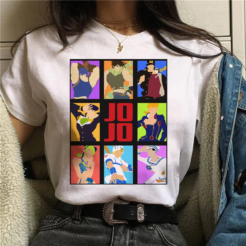 Футболка крутая JoJo Необычные Приключения графический принт футболка Homme японский аниме стиль футболка размера плюс хлопок мягкие Топы Футболка мужская