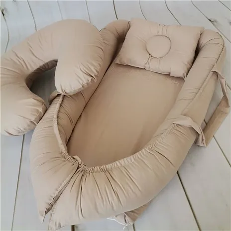90x50cm Toddler Bed Bassinet Baby Nest Bed Portable Crib Travel Bed Solid Cotton Newborn Nursery Baby Crib Infant Bedding