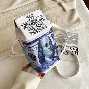 

2020 New European And American Fashion Creative Dollar Character Ladies Bag Messenger Bag Funny Spray Shoulder Bag
