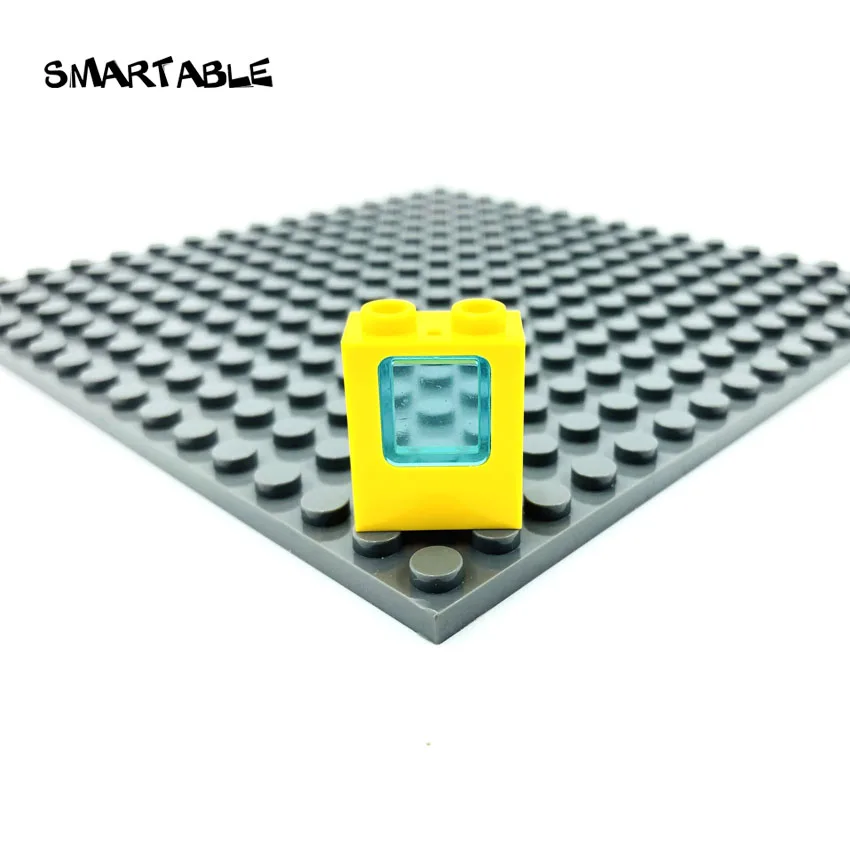Yellow with Blue Умная оконная рама 1x2x2 со стеклянными элементами MOC, строительные блоки, игрушки для детей, совместимы со всеми брендами 4862+ 60032 город, 40 шт./лот - Цвет: Yellow with Blue