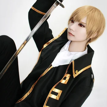 

Cosplay Anime Gin Tama Sougo Okita Yellow High Temperature Resistant Fiber Synthetic Short Wig Realistic And Natural