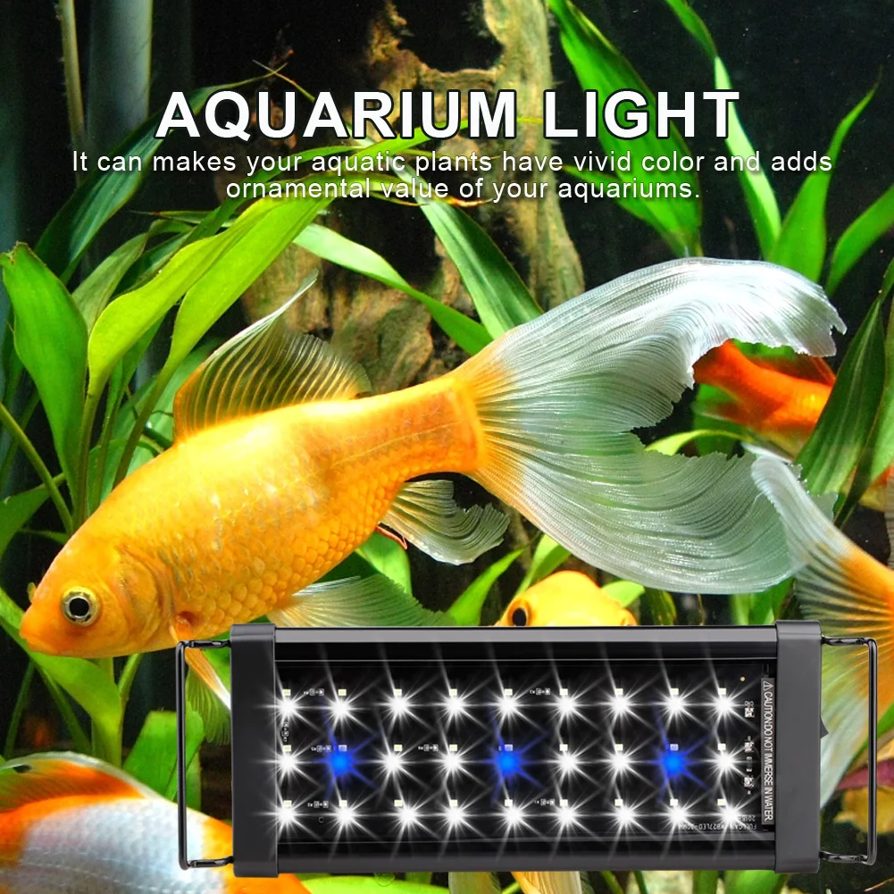 Водонепроницаемый аквариумный светильник, полный спектр, для пресной воды, супер тонкий светодиодный светильник для аквариума, s завод, морская лампа, EU/UK/AU штекер 30 см, 45 см