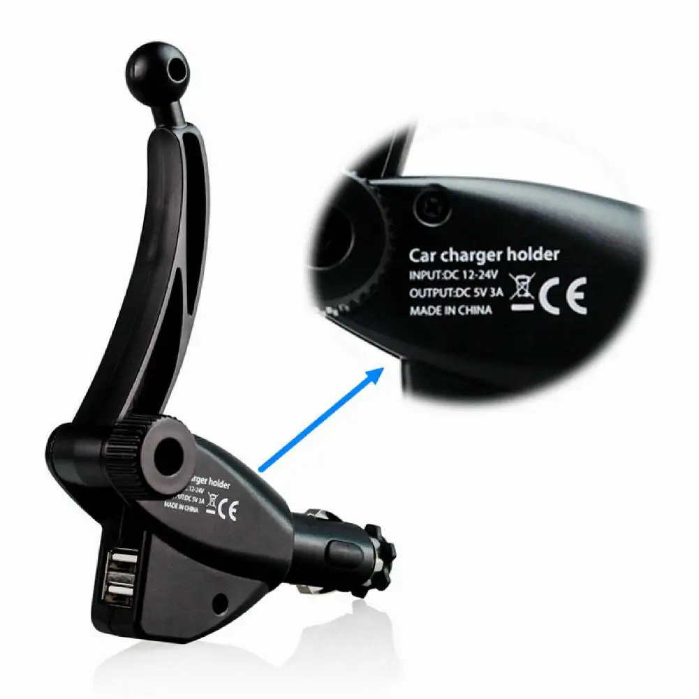 Dual USB Ports Car Cigarette Lighter Charger Mount Holder Mobile Phone bracket For Cell Phone GPS