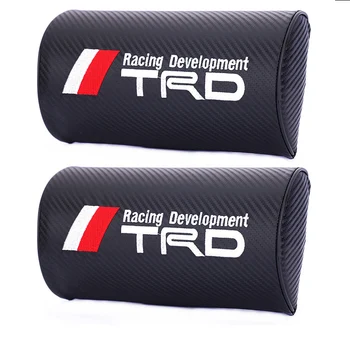 

2pcs car Carbon fiber headrest soft Neck Pillow Seat pad For Toyota TRD corolla chr avensis yaris rav4 car styling Accessories