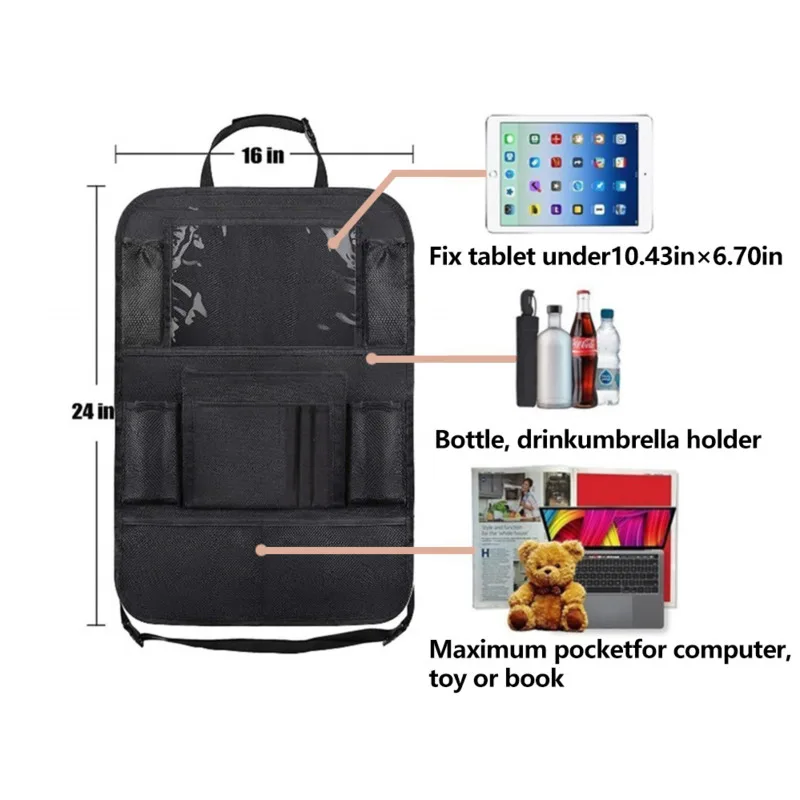 1 шт. органайзер на заднее сиденье автомобиля с держателем для планшета + 9