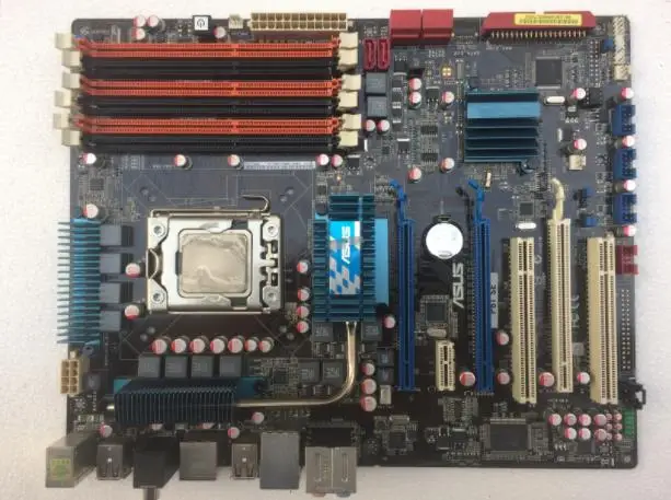 Best Price ASUS P6T SE original motherboard X58 DDR3 LGA 1366 USB2.0 SATA II 24GB X58 USED PC Desktop Motherboard