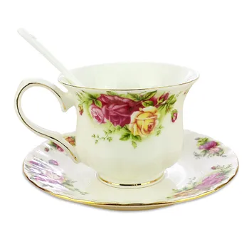 

Cups & Saucers Ceramic Coffee Breakfast Milk Tea Cups Set With Spoon & Disc Kitchen Drinkware Utensils Wedding Gifts 200ML