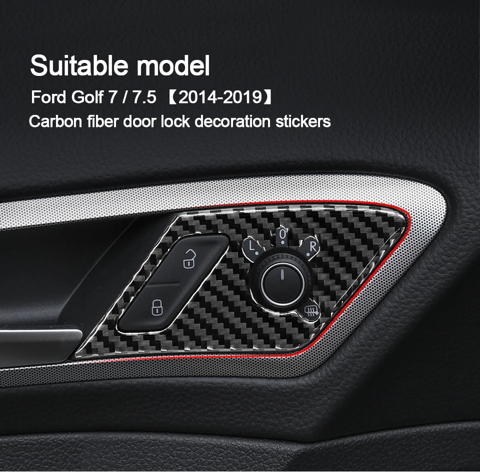 Для Volkswagen для Golf углеродное волокно отделка дверного замка наклейки полосы универсальные- автомобильный Стайлинг Аксессуары для автомобиля
