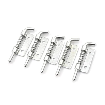 

5pcs/lot Silver Spring Loaded Metal Security Barrel Bolt Latch Tone Spring Latches Door Cabinet Hinges Hardware
