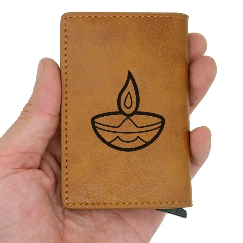 Винтажный Классический светильник Deepavali, дизайн Rfid, кошелек, классический, для мужчин и женщин, кредитная карта, коричневые кожаные
