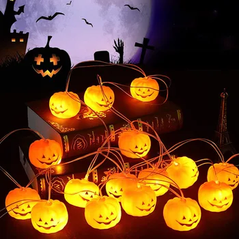 

1.5M 10LEDs Pumpkin Halloween String Lights Battery Operated Carnival Ghost Festival Party Holiday Garden Decoration Lights