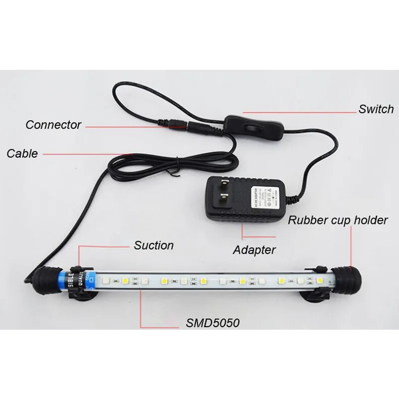 Белый светильник s аквариум светодиодный светильник ing Arowana светильник погружные, амфибии лампа для аквариума аквариум с США ЕС Великобритания saa разъем