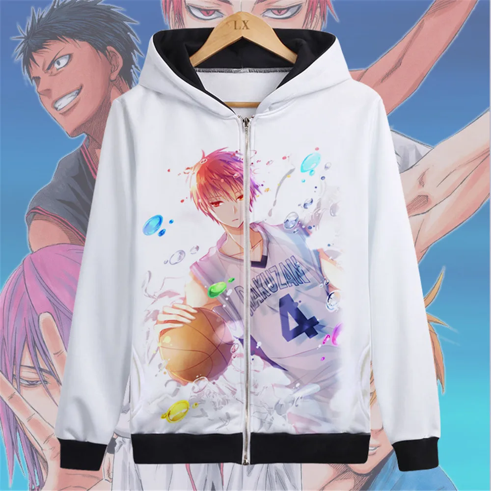 Style7 Аниме Kuroko no Basuke Kuroko Tetsuya толстовки Косплей Карнавальный костюм пальто с капюшоном толстовки белая стеганая куртка на молнии - Цвет: Style7