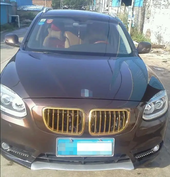 Для Brilliance V5 2012- 2013 Решетка переднего бампера верхняя решетка белый коричневый Запчасти для автомобиля аксессуары