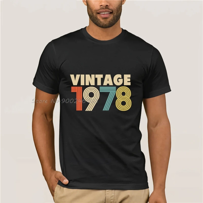 Bajo costo Mannen camisas Vintage 1978 Mode 40th verjaardagscadaau T 80 s Bedrukte, camisetas de algodón para hombres, Tops Anime Harajuku Streetwear kblkEZKKW