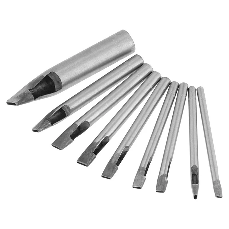 

9 Pieces Leather Craft Punch 2mm Leather Oval Shape Punch Hole Tool for Leather Making and Decorating Leather Working