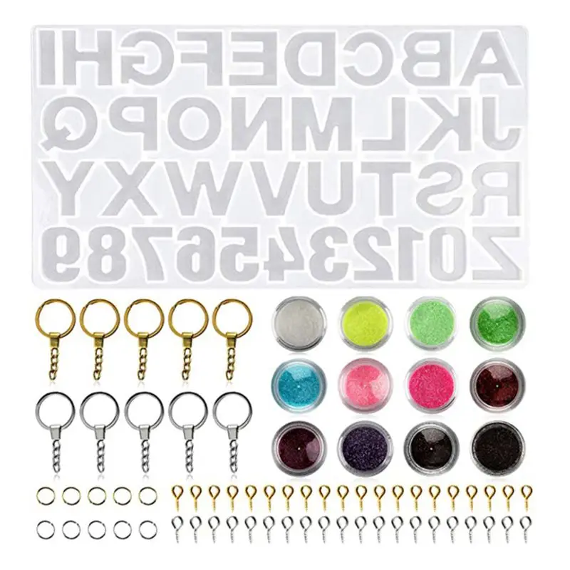 

Crystal Epoxy Resin Mold Capital Letters Pendant Casting Silicone Mould DIY U4LE