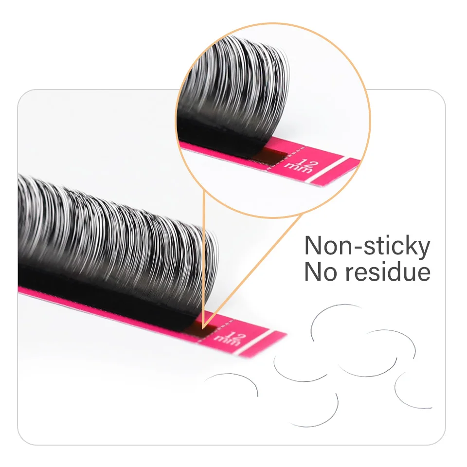 12Lines All Size Faux Mink Eyelash Extension Synthetic Silk Eyelash Russian Volume Eyelashes Extension Supplies for Professional