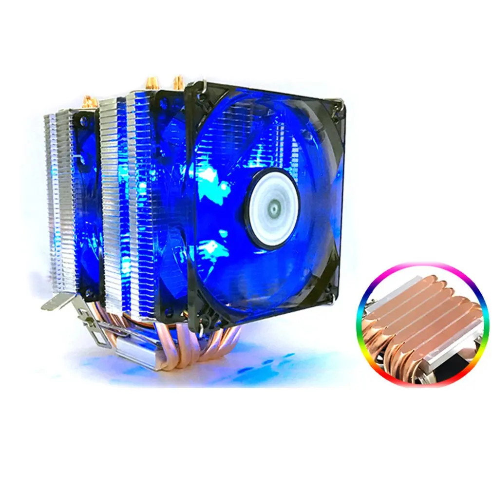 Avc Pure Copper 6 Heat Pipe Cpu Heat Sink Amd 1155 1156 Desktop