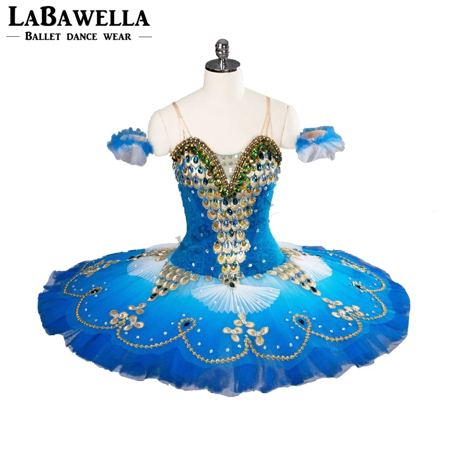 Nutcracker Blue Bird Stage Costume BT9105 Blue Peacock Professional Classical Competiton Ballet Tutus For Women Pancake Tutus
