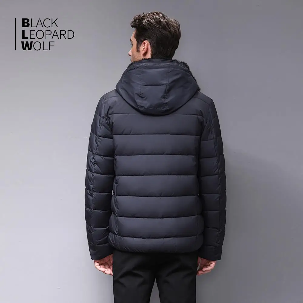 Blackleopardwolf Новое поступление горячая распродажа зимняя ветрозащитная мужская куртка с капюшоном теплая мужская парка высокого качества модная куртка BL-515