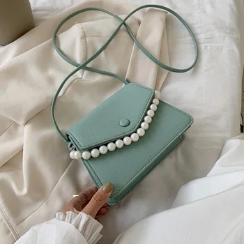 

Pearl Design Pu Leather Crossbody Bags For Women 2020 Summer Mini Shoulder Messenger Bag Female Fashion Handbags And Purses
