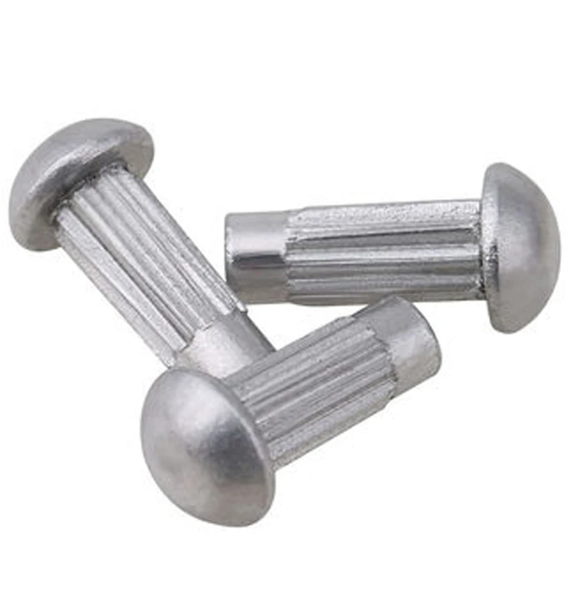 100pcs M2 Aluminum Round Head Rivets Pan Header Knurled Solid Rivet