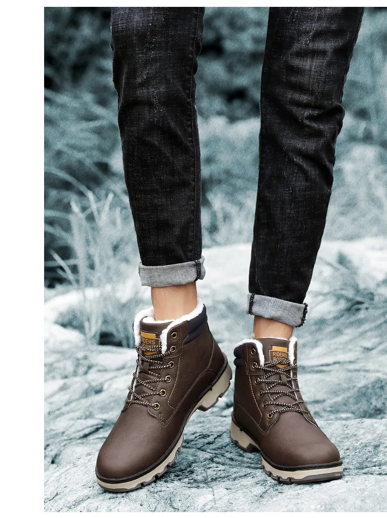 Mnalyo/очень теплые мужские зимние ботинки; повседневные водонепроницаемые Нескользящие зимние ботинки из плотного бархата; зимняя обувь для мужчин; уличные ботинки; обувь