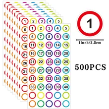 

500pcs Small Number Labels Stickers 1-40 Round Stickers 1 Inch Self-Adhesive Labels for Office School Classroom Supplies Sticker