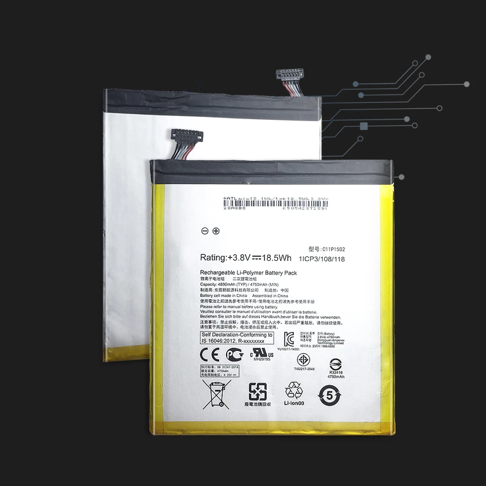 4890 мА/ч, C11P1502 телефон Батарея для ASUS ZenPad 10 Z300C Z300CL Z300CG мобильный перезаряжаемый аккумулятор