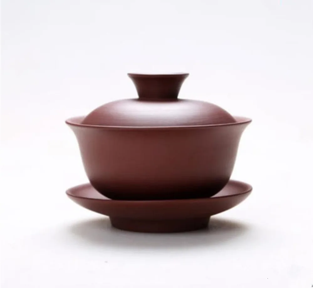 A 1 фиолетовый шт Барро Gaiwan китайский чай чашки Kong Fu чайная посуда ремесло чай игра аксессуары - Цвет: A