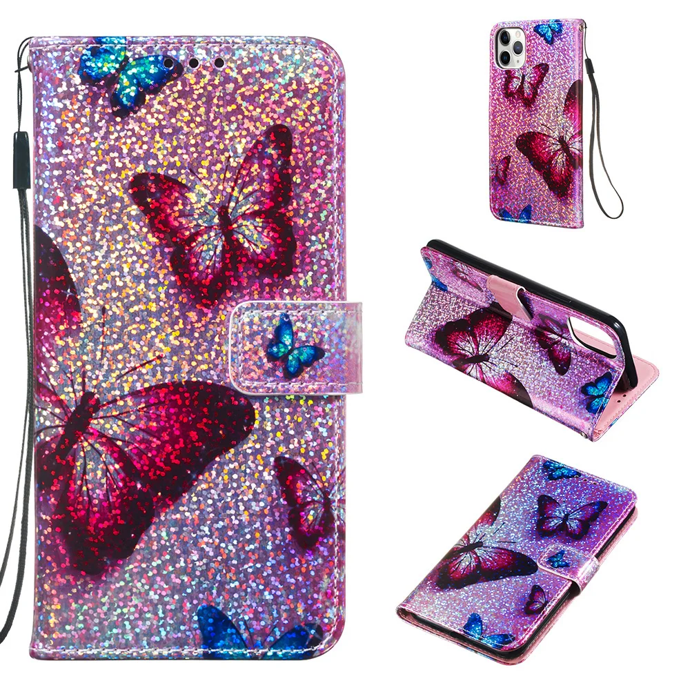 

Glitter patterned Stand Flip PU Leather Case For iphone 11 X Xs Xsmax XR Card Pocket Phone Cover for iphone 11 pro max 2019 case