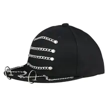 남자 야구 모자 피어싱 링 체인 여성 펑크 힙합 스포츠 농구 모자 여름 바이저 뼈 춤 멋진 snapback 소년(China)