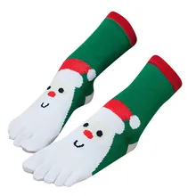 Рождественские носки унисекс Повседневные Дышащие носки без пальцев из хлопка с принтом милые и интересные детские носки Z1112